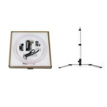 뉴엔 유튜브 개인방송 촬영조명 30.48cm + 스탠드 세트 핑크, 조명(J44), 스탠드(U16), 1세트