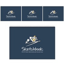 비팬시 초등 고학년 2000 스케치북 IL 네이비 4p, 34.5 x 24.5 cm, 21매