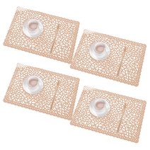 마켓피오 주방 pvc 레트로 레이스 식탁매트 4p, 타입10, 30 x 45 cm