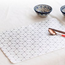 보울 PVC 테이블 매트 6p, 패턴, 45 x 30 cm