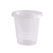 일회용 아이스컵 240ml x 100p + 평면 타공뚜껑 100p, 1세트