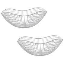 마켓피오 북유럽스타일 철제 과일 바구니 2p, 타입8 화이트