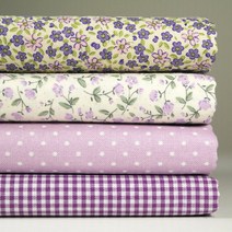 슈슈룸 꽃 체크 패브릭 퀼트 홈패션 원단 4종 세트