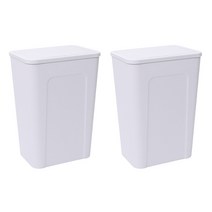 블럭마트 주방 욕실 다용도 버튼 휴지통 대형, 화이트, 2개