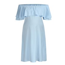 마켓에이 오프숄더 프릴 임산부 원피스