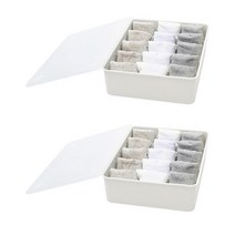 블럭마트 플라스틱 속옷 양말정리함 15칸 화이트, 2개