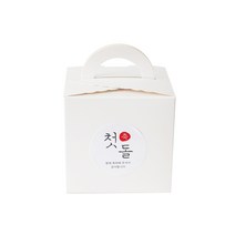 손잡이 레이스박스 + 첫돌 스티커, 박스(화이트), 스티커(한글1), 100세트