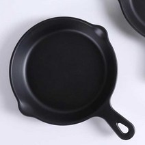 칠린 멜라민웨어 원형 후라이팬 플레이트 접시, 블랙
