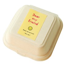 도나앤데코 구디백 딥펄프 정사각 선물 포장상자 20p + 디어 스마일 땡큐 사각 스티커 40p, 옐로, 1세트