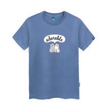 진마니아 고양이 라운드 남녀공용 빅사이즈 반팔티 TS-084