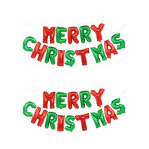 윰스 메리크리스마스 레터링 풍선 세트, 레드그린, 2세트