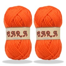 미소털실 카라 뜨개실 90g x 2p, 931 캐롯오렌지
