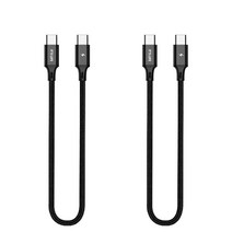 이츠라이프 칸쿤 USB C to C 고속 충전케이블 60W PD 2m, 블랙, 2개