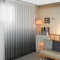 나산데코 그라데이션 핸드프린트 속커튼 S27-7 2p + 커튼레일 + 타이백