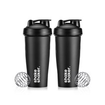 쉐이크쉐이커 쉐이커 700ml x 2p + 쉐어볼 2p 세트, 블랙