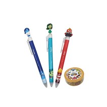 디즈니 인사이드 아웃 마스코트 단색 볼펜 0.5mm 3종 + 마스킹 테이프 세트 D타입, 볼펜심(흑색), 테이프(랜덤발송), 1세트