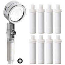 스파온 360도 회전헤드 온오프 정수 샤워기 + 필터 8p 세트, 1세트