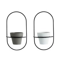 윰스 행잉 미니화분 인테리어 장식 프레임 화분 2P 세트, 블랙(프레임)