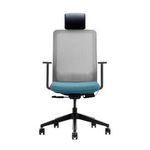 생활지음 라온M 온열시트 사무용 의자 CORM11HP, 그레이(등판), 블루(좌판)