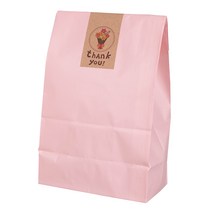 종이 각대봉투 중 + 크라프트 롱 스티커 세트, 핑크색, 50세트