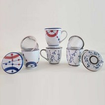 러브아트 녹차 머그 4종 세트, 혼합색상, 1세트