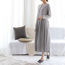 팡팡샵 T 긴 반오픈 플리츠 임산부 원피스