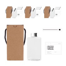 통통납작 공병 500ml + 알루미늄캡 실버 + 전용박스 통통 500-1C + 블럭더치커피 스티커 + 봉인스티커, 10세트