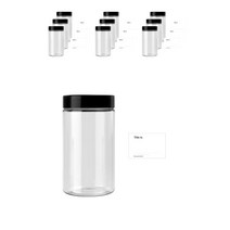 원형 잡곡통 750ml x 10p + 검정캡 10p + 네임스티커 S 10p, 혼합색상