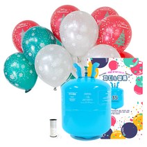 파티친구 35개용 헬륨가스 저압 + 크리스마스 파티 혼합 풍선 25p + 컬링리본 세트, 혼합색상, 1세트