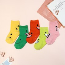 비단길 아동용 J챠이 이모지 양말 5켤레