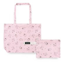 코니테일 패턴 에코백 + 스트랩 기저귀 파우치 세트, 래빗
