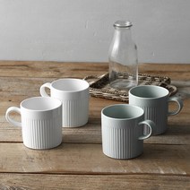하우밍 스테이 머그 400ml x 2종 세트, 화이트, 미스티그린, 2세트