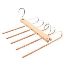 러브트리스 논슬립 5단 원목 접이식 바지걸이 A타입, 1개, 골드