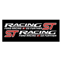 개굿카 RACING ST 레이싱 튜닝 차량용 데칼스티커 양방향 2p세트, 화이트 + 레드, 1세트