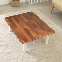 상다리 접이식 테이블 1000 x 450 mm, 화이트(다리) + 멀바우(상판)