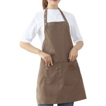 아리코 모던 캔버스 포켓 앞치마, 브라운, 1개
