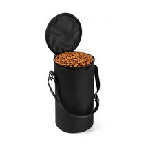 산책 휴대용 반려동물 사료보관통, 블랙