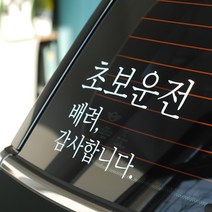 더블제이디자인 초보운전 스티커 170 x 110 mm, 흰색, 1개
