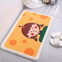 알럽홈 애니멀페이스 현관 욕실 바닥 매트, 21오렌지도트소녀