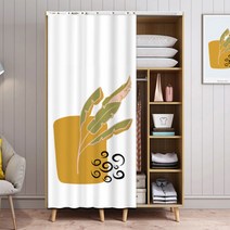 더플로우컴퍼니 다용도 심플 일러스트 주방 옷장 선반 커튼