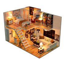꼬미딜 DIY 미니어처하우스 중형 55 모던하우스 오피스텔 + 제작도구, 혼합색상