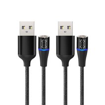메니폭스 씬코 일자석 충전 케이블 3m 3A, 블랙, 2개