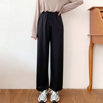 잘빠진 여성용 소프트 일자 찰랑 밴딩팬츠
