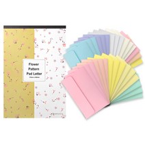 투영디자인 파스텔 편지봉투 랜덤발송 30p + 플라워 패드 편지지, 머스타드, 1세트