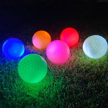 LED 발광 골프공 6종 세트, 1세트, 화이트, 그린, 핑크, 오렌지, 레드, 블루