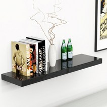 저스트월 하이그로시 무지주 벽걸이 선반 90, 블랙