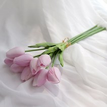 조화 소프트튤립 꽃다발 B13, 연보라