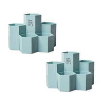 네이처안 5구 벌집모양 다용도 정리 연필꽂이, 민트, 2개