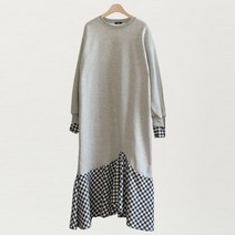 보리맘 기모 밑체크 임부 원피스 R372