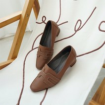 여성용 H라인 가죽 펌프스 4cm